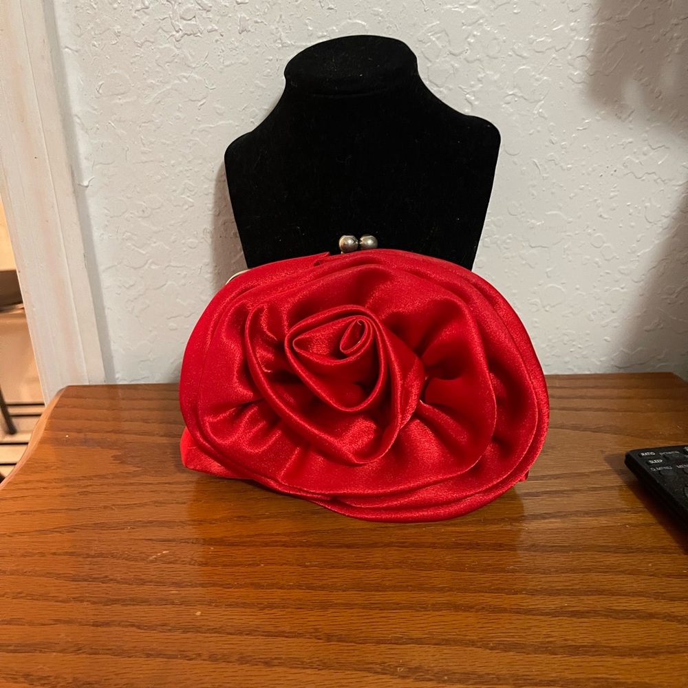 Beautiful Red Flower Handbag